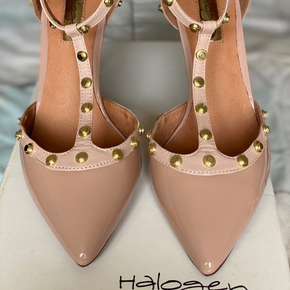 Halogen Hamartine-Lea Pale Pink Patent Studded | 7